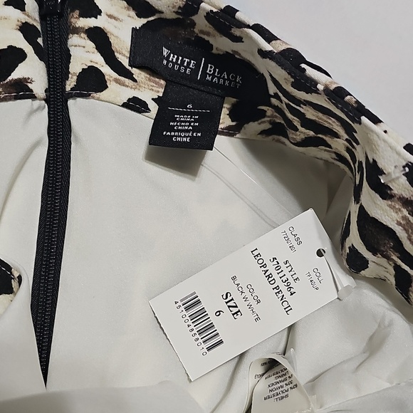 WHBM Leopard Print Pencil Skirt Size 6 New - Picture 6 of 11
